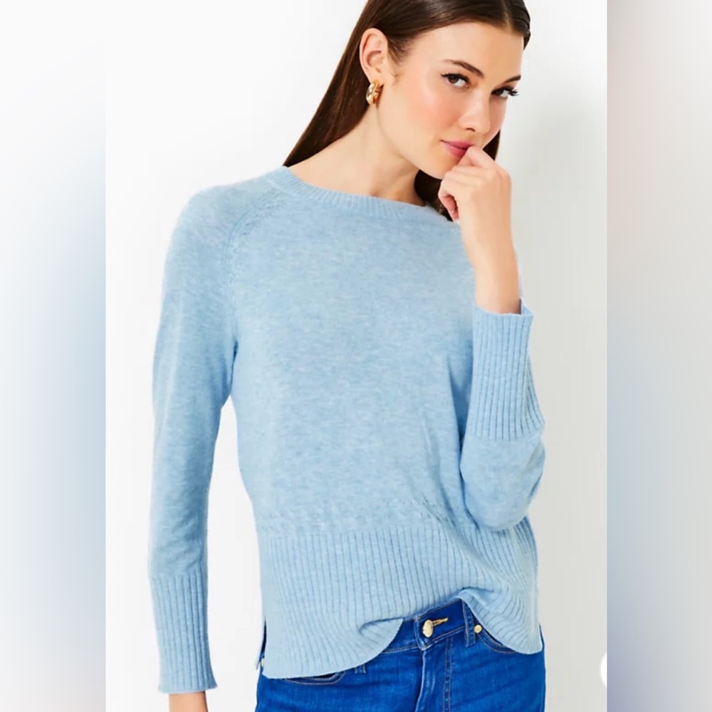 Lilly Pulitzer Salima Sweater Heathered Bonaire Blue